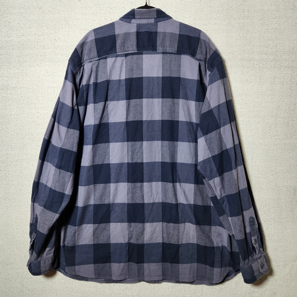 Carhartt Flannel Men's 3XLT Rugged Flex Blue Plaid Long Sleeve Shirt - Picture 2 of 9